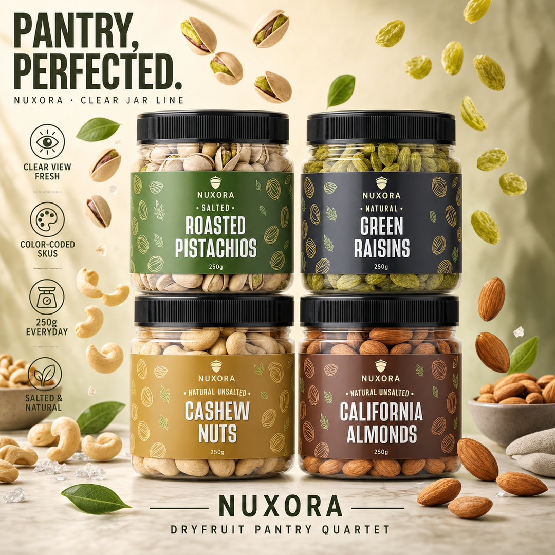 Nuxora Dryfruit Pantry Jar Quartet
