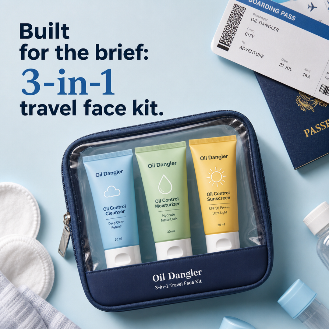 Oil Dangler 3-in-1 travel face kit