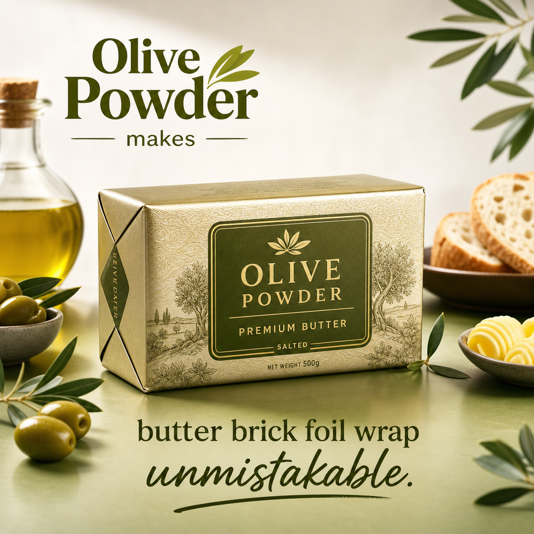 Olive Powder Butter brick foil wrap