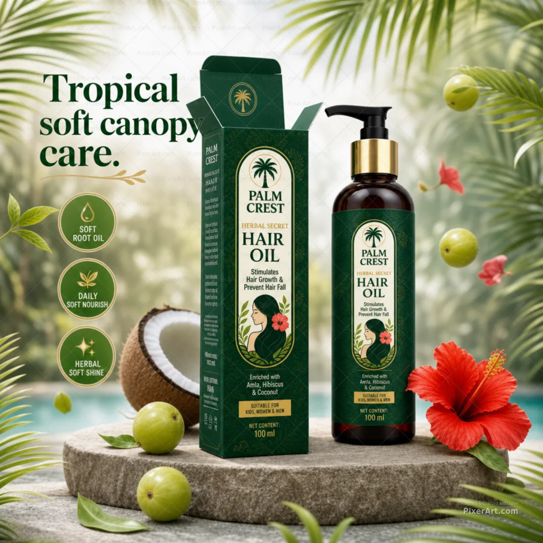 Palm Crest Tropical Herbal Hair Oil
