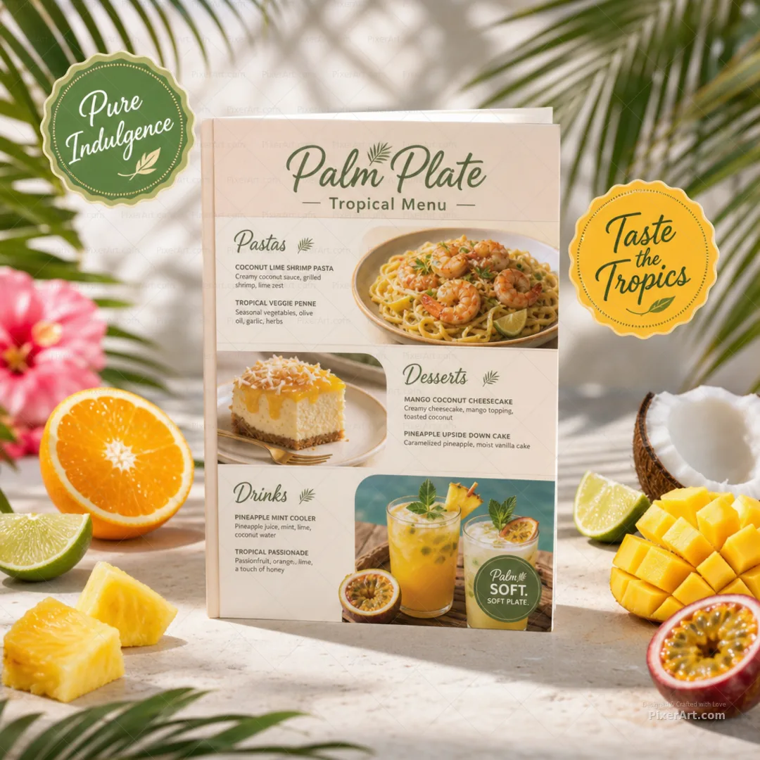 Palm Plate Tropical Menu