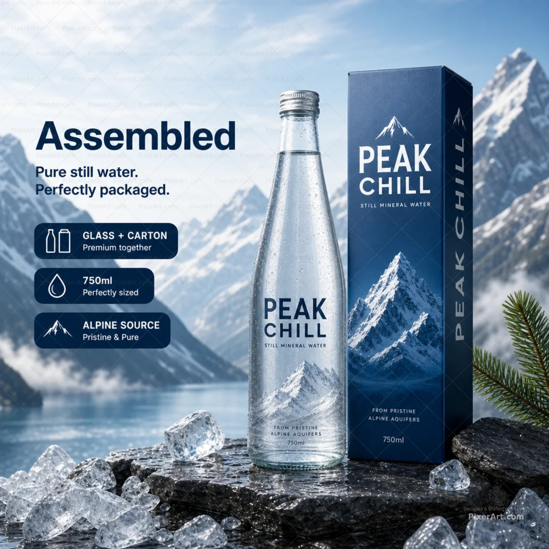 Peak Chill Mountain Mineral Glass + Carton