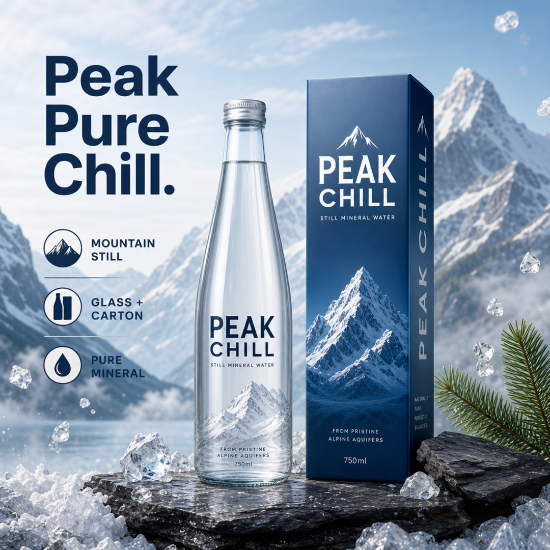 Peak Chill Mountain Mineral Glass + Carton