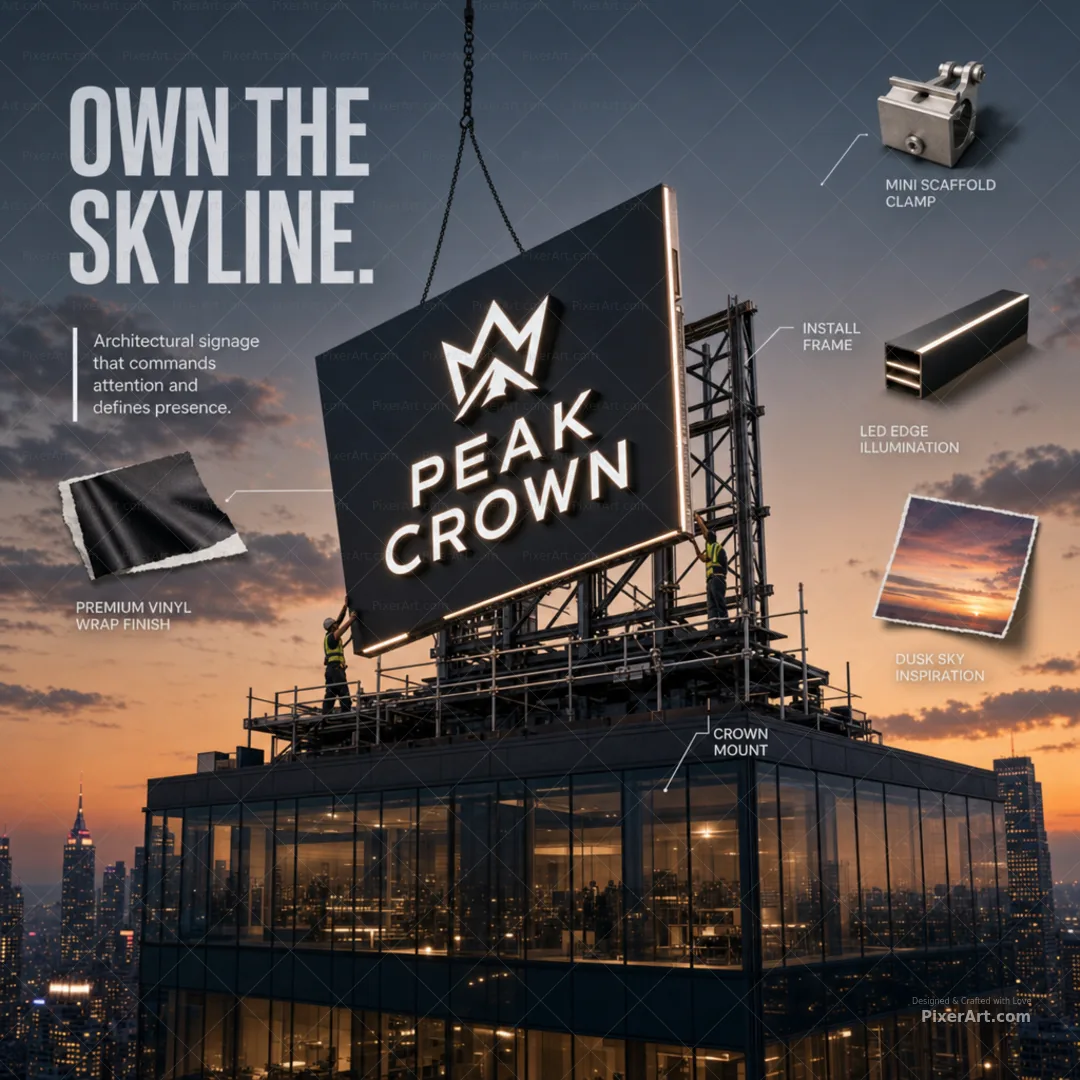 Peak Crown Rooftop Billboard Branding