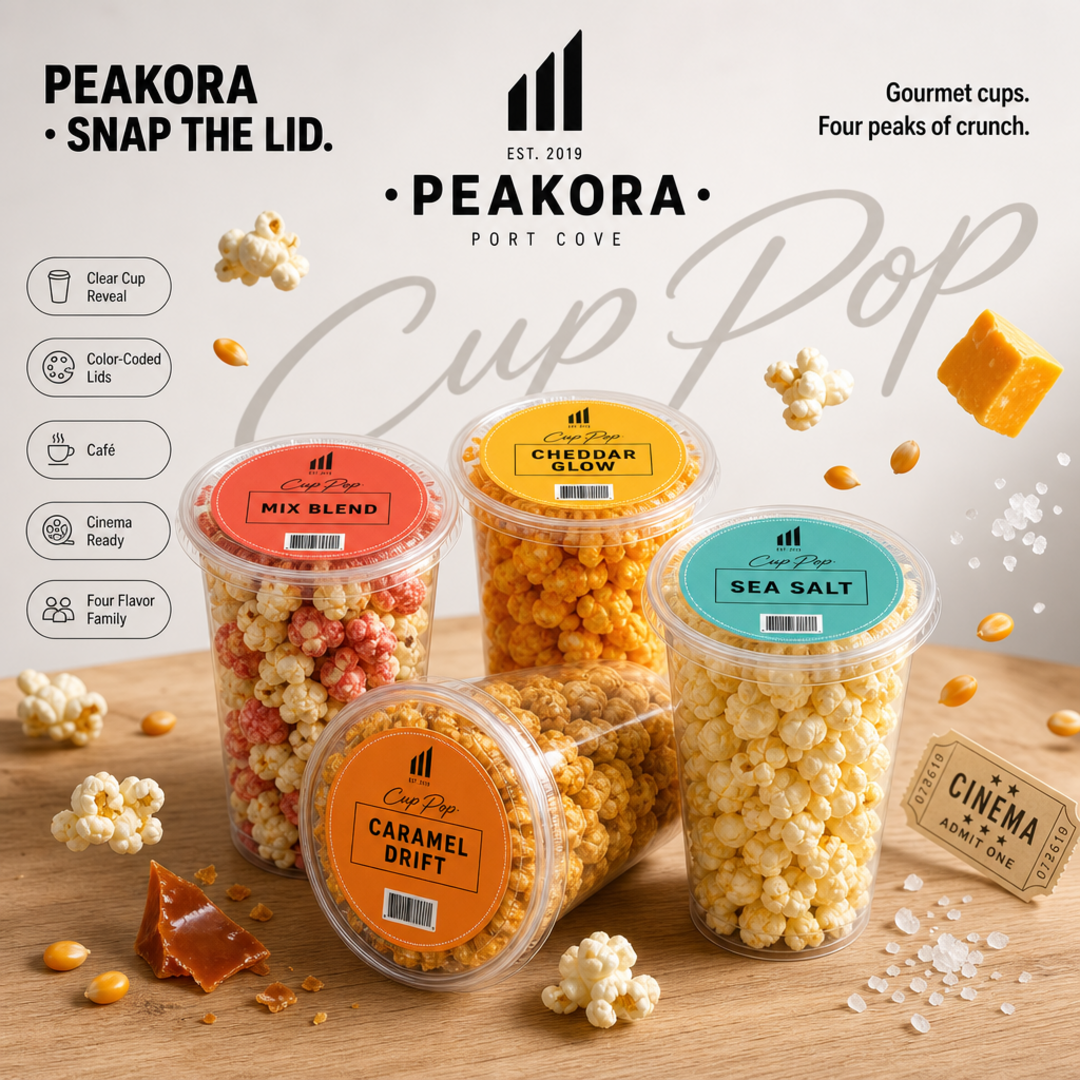 Peakora Color-Lid Popcorn Cups