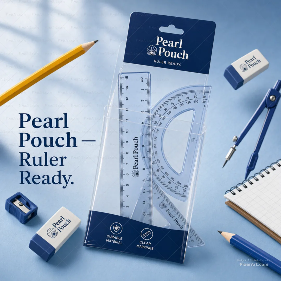 Pearl Pouch Ruler / Scale Set Hanging Sleeve