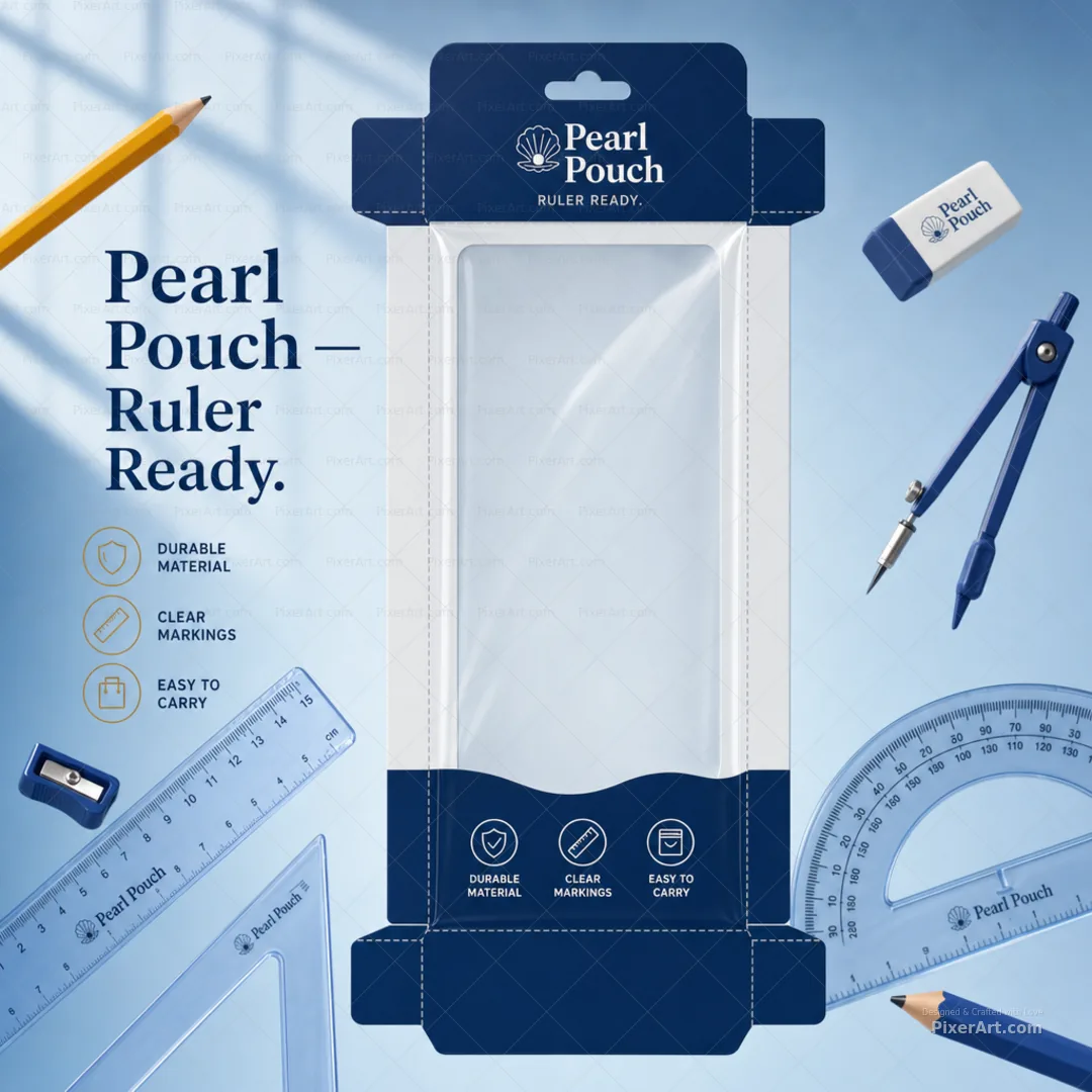 Pearl Pouch Ruler / Scale Set Hanging Sleeve