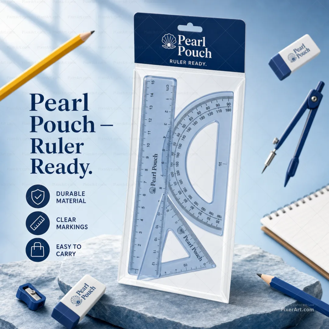 Pearl Pouch Ruler / Scale Set Hanging Sleeve