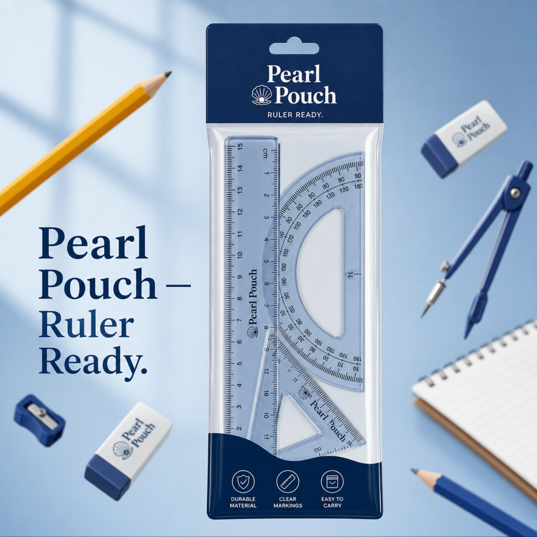 Pearl Pouch Ruler / Scale Set Hanging Sleeve