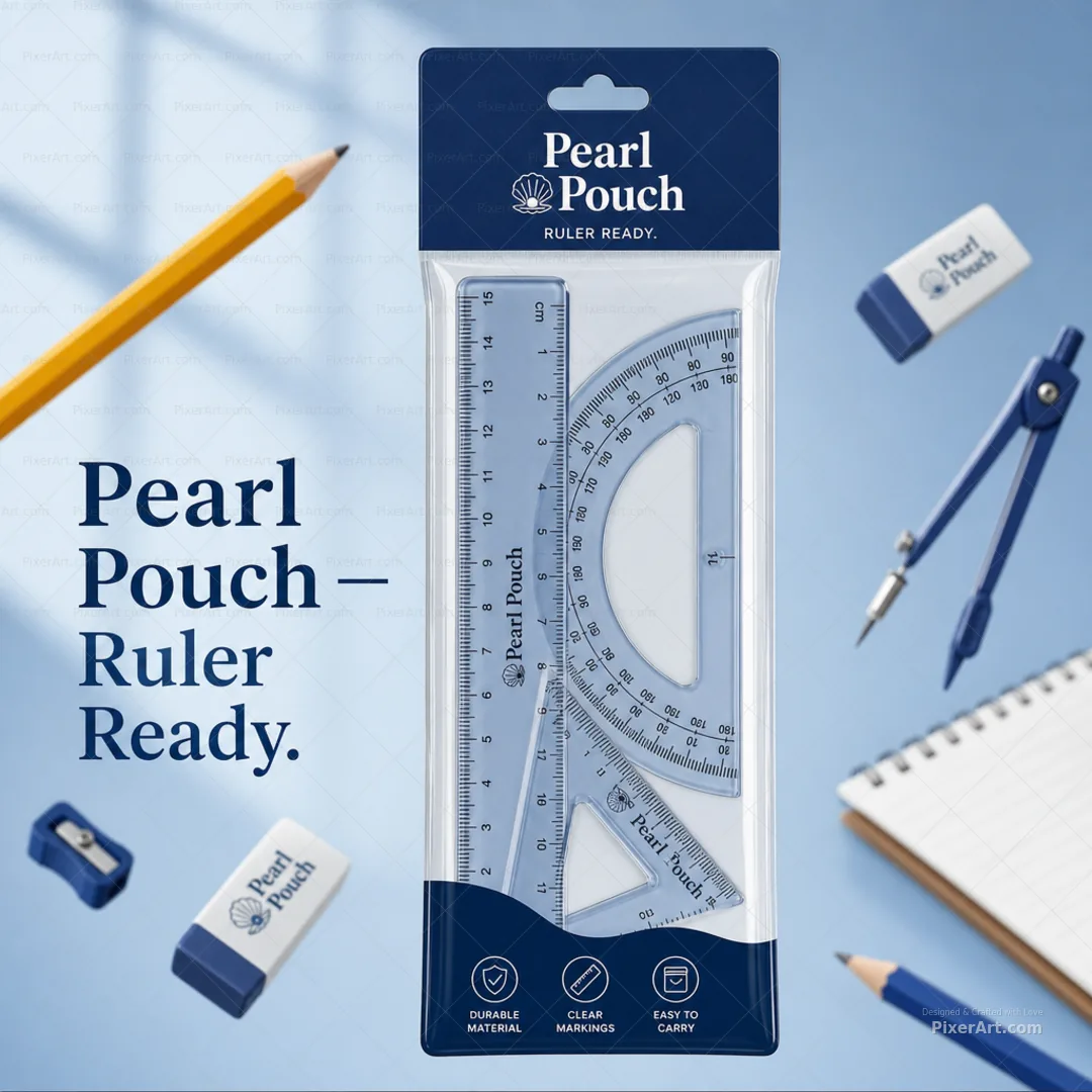 Pearl Pouch Ruler / Scale Set Hanging Sleeve