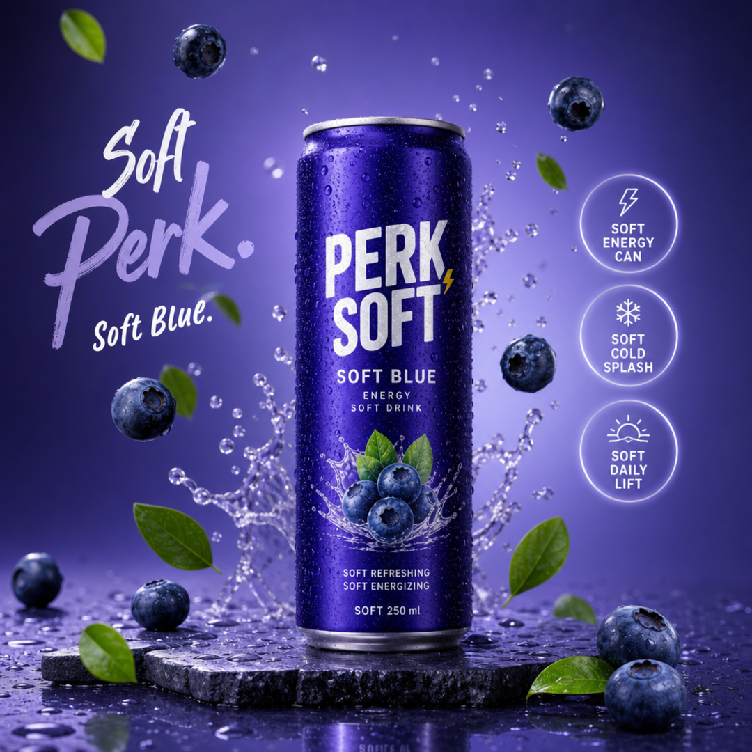 Perk Soft Blue Energy Can