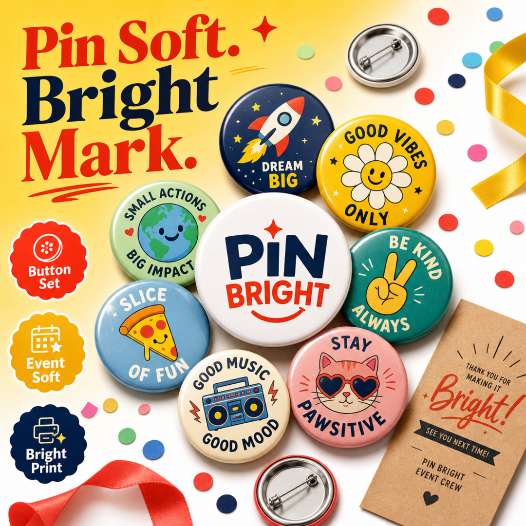 Pin Bright Button Badges