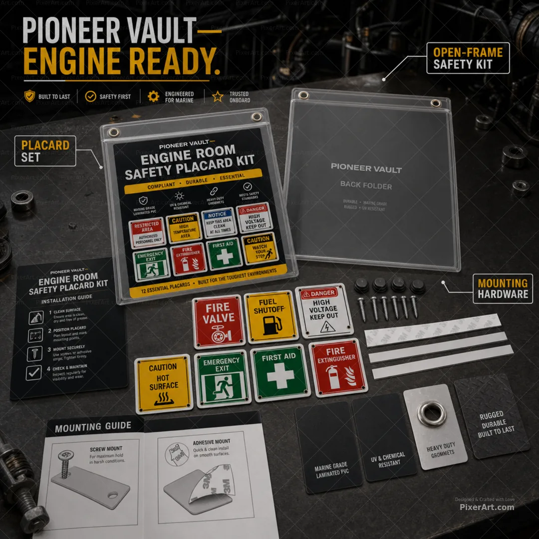 Pioneer Vault Engine Room Safety Placard Kit