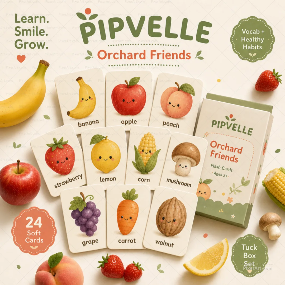Pipvelle Orchard Friends Flash Cards