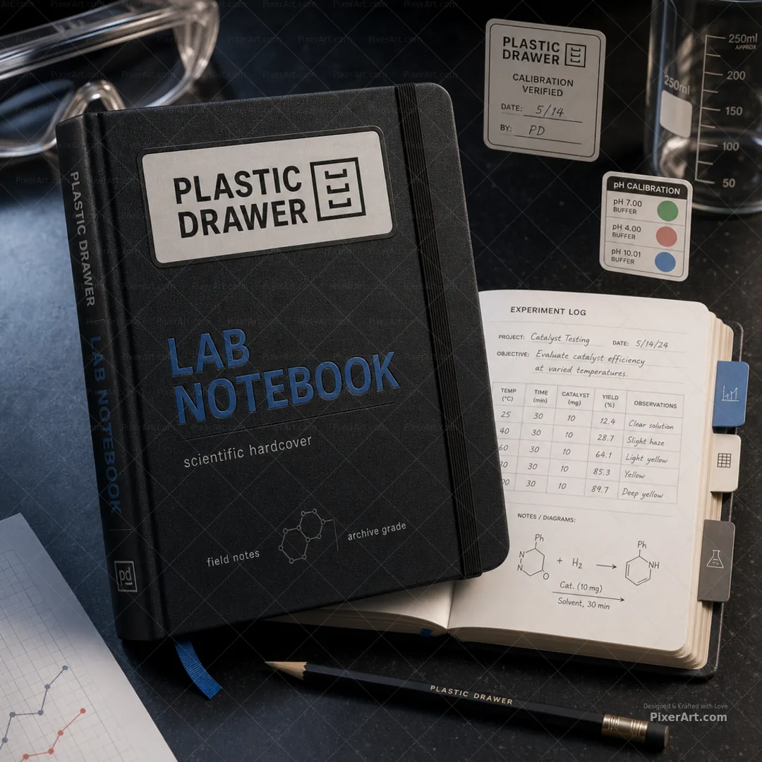Plastic Drawer Lab notebook