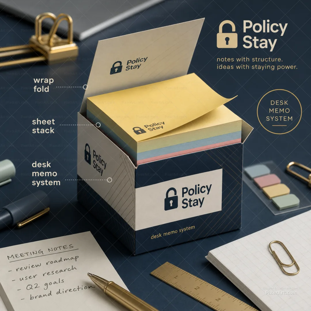 Policy Stay Sticky-note branded cube