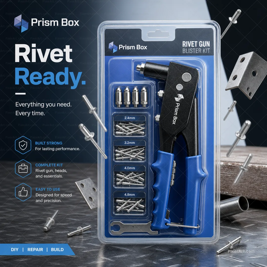 Prism Box Rivet Gun Blister Kit