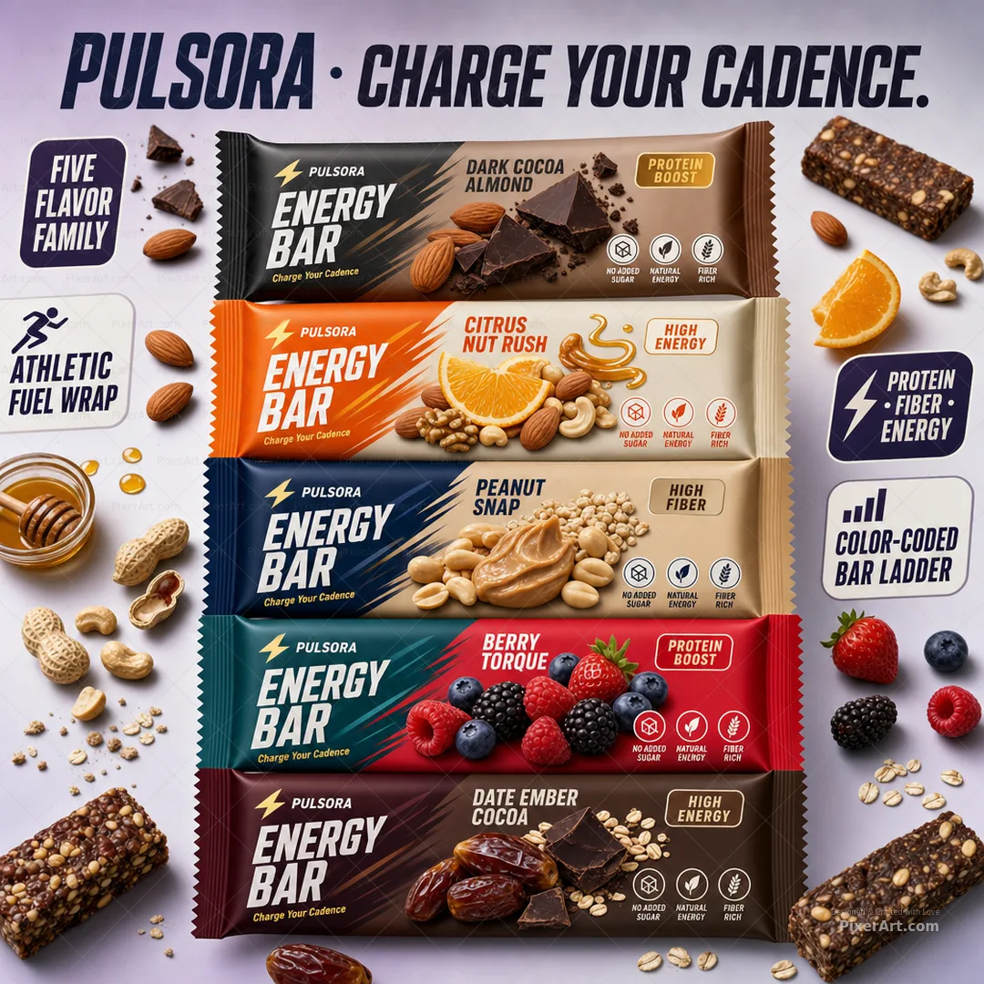 Pulsora Energy Bar Flavor Quintet