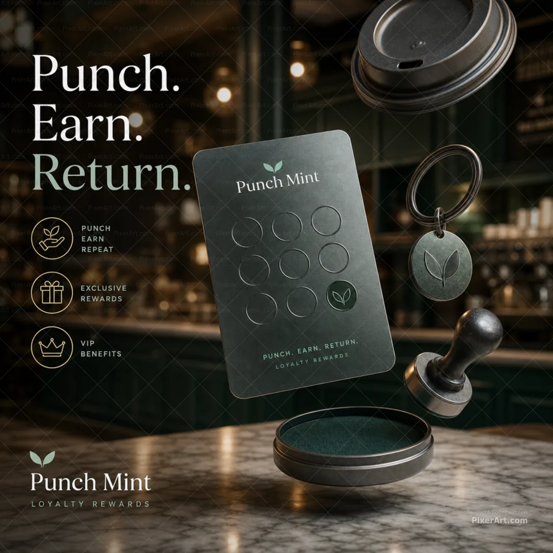 Punch Mint Metal Loyalty Card