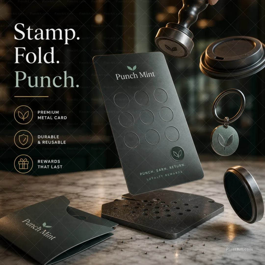 Punch Mint Metal Loyalty Card