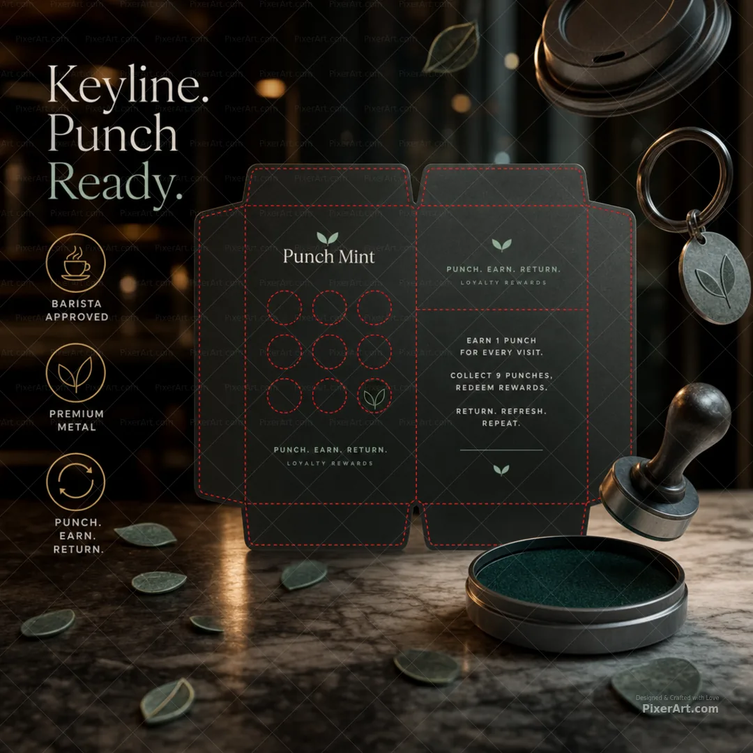 Punch Mint Metal Loyalty Card