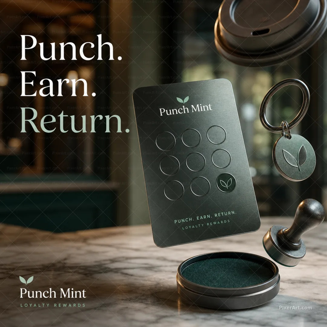 Punch Mint Metal Loyalty Card