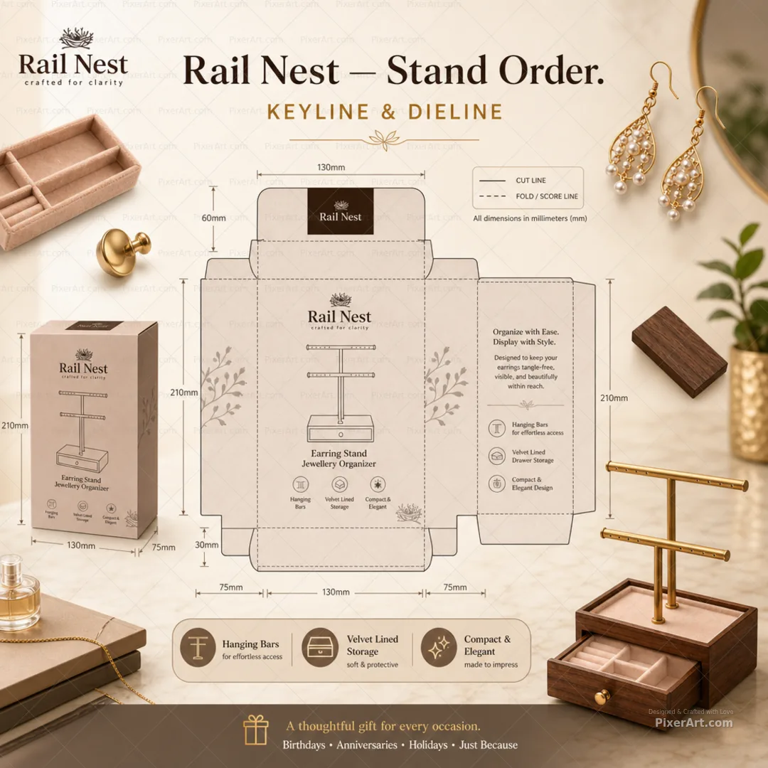 Rail Nest Earring Stand Organizer