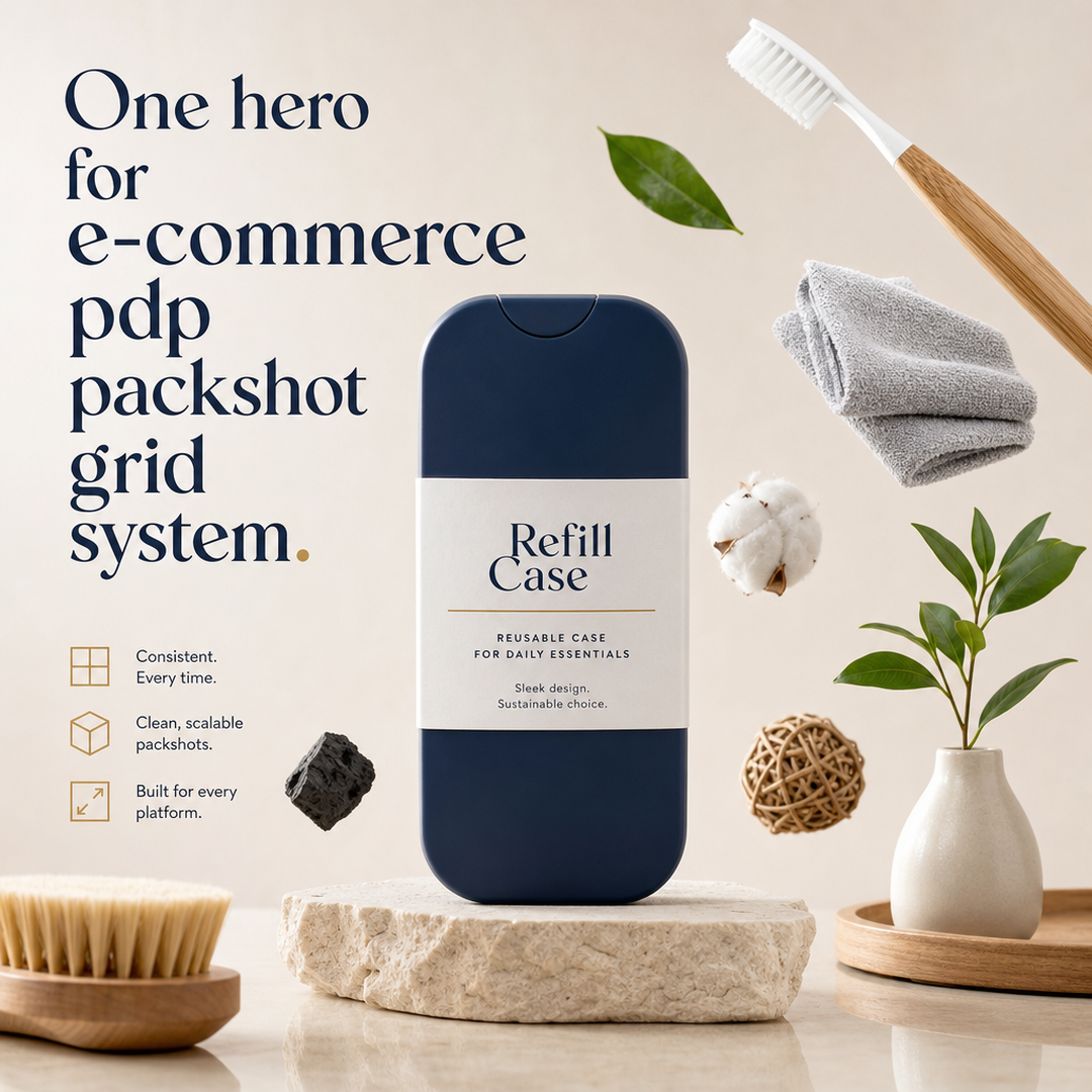 Refill Case E-commerce PDP packshot grid system