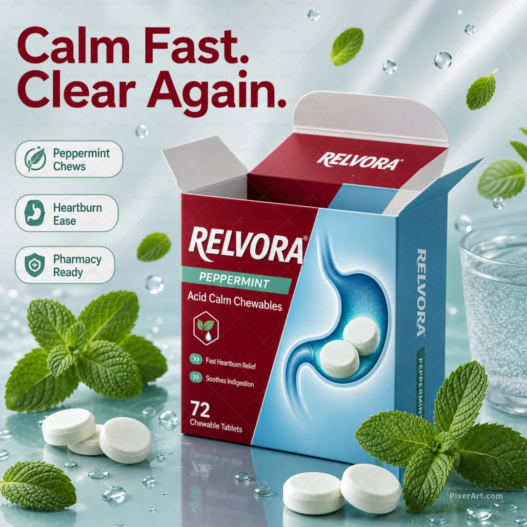 Relvora Peppermint Acid Calm Chews