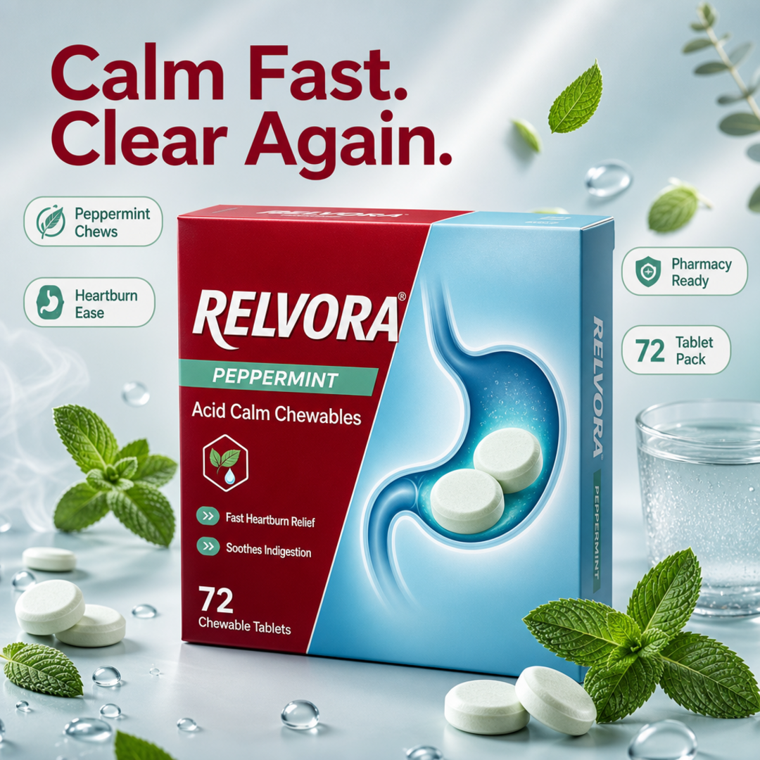 Relvora Peppermint Acid Calm Chews
