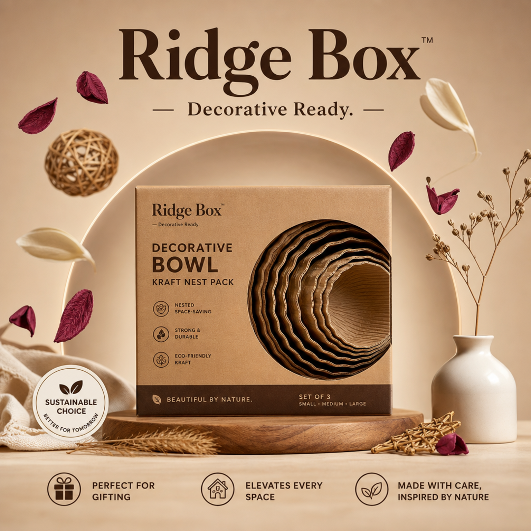 Ridge Box Decorative Bowl Kraft Nest Pack