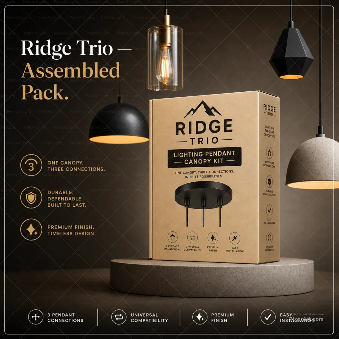 Ridge Trio Lighting Pendant Canopy Kit Carton