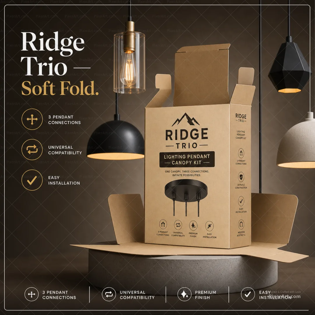Ridge Trio Lighting Pendant Canopy Kit Carton