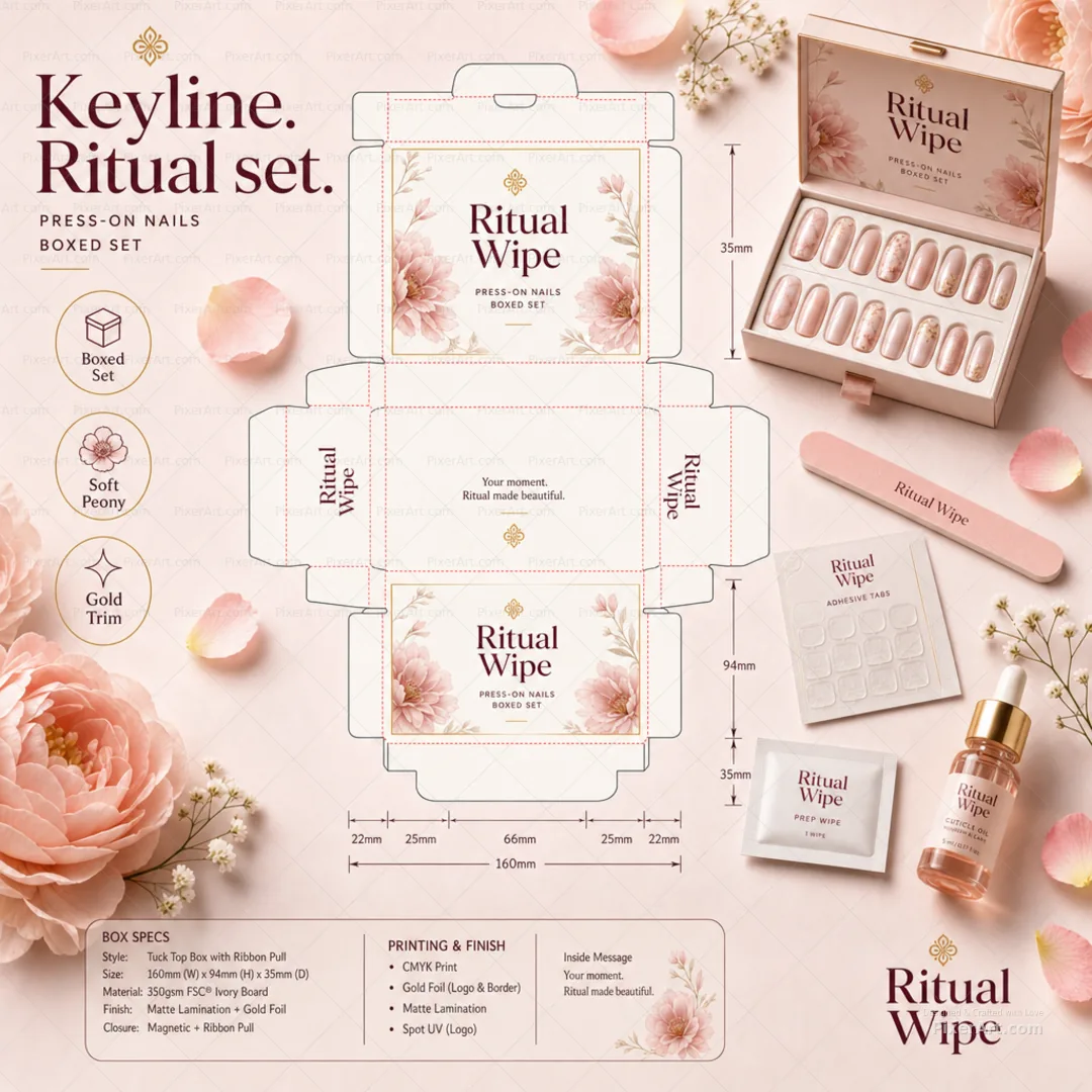 Ritual Wipe Press-on nails boxed set