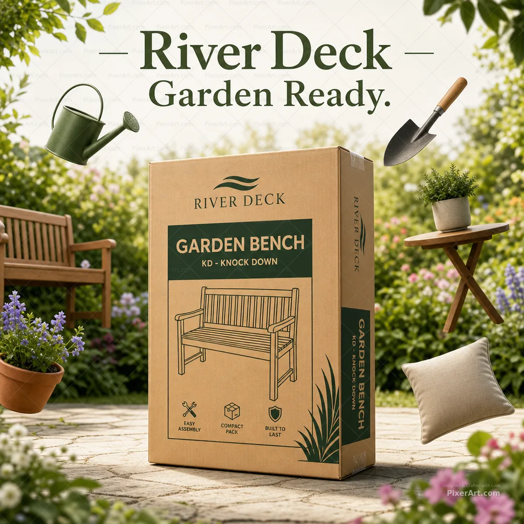 River Deck Garden Bench Kd Carton