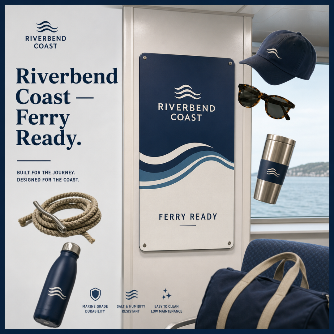 Riverbend Coast Ferry Cabin Bulkhead Branding Panel