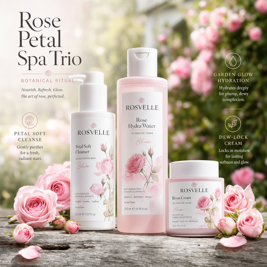 Rosvelle Rose Petal Spa Trio