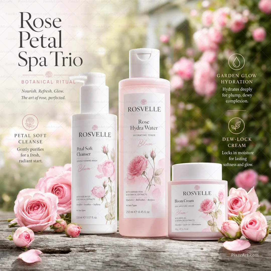 Rosvelle Rose Petal Spa Trio