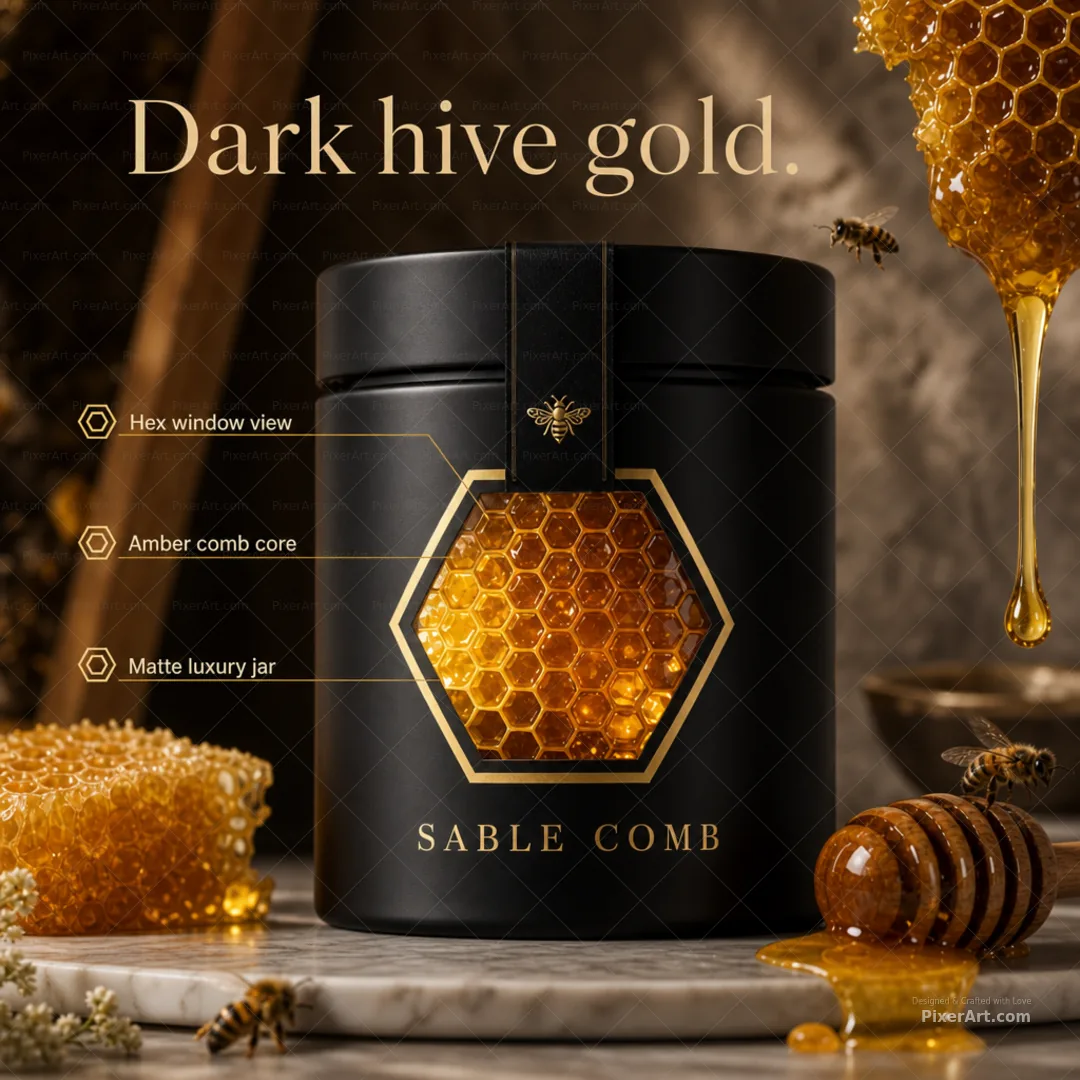 Sable Comb Noir Honey Jar