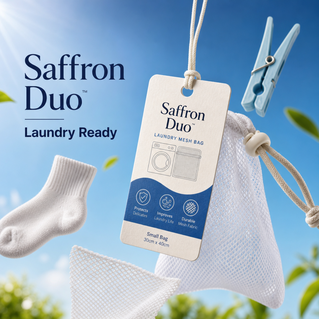 Saffron Duo Laundry Mesh Bag Hangtag