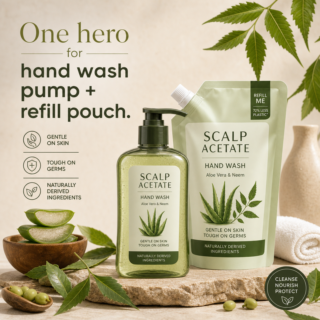 Scalp Acetate Hand wash pump + refill pouch