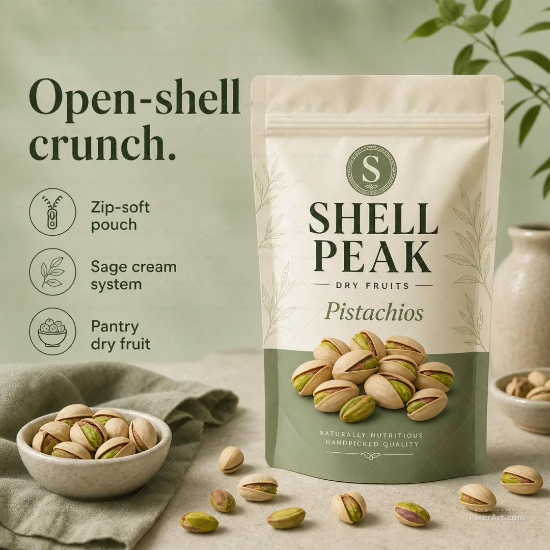 Shell Peak Pistachio Pouch