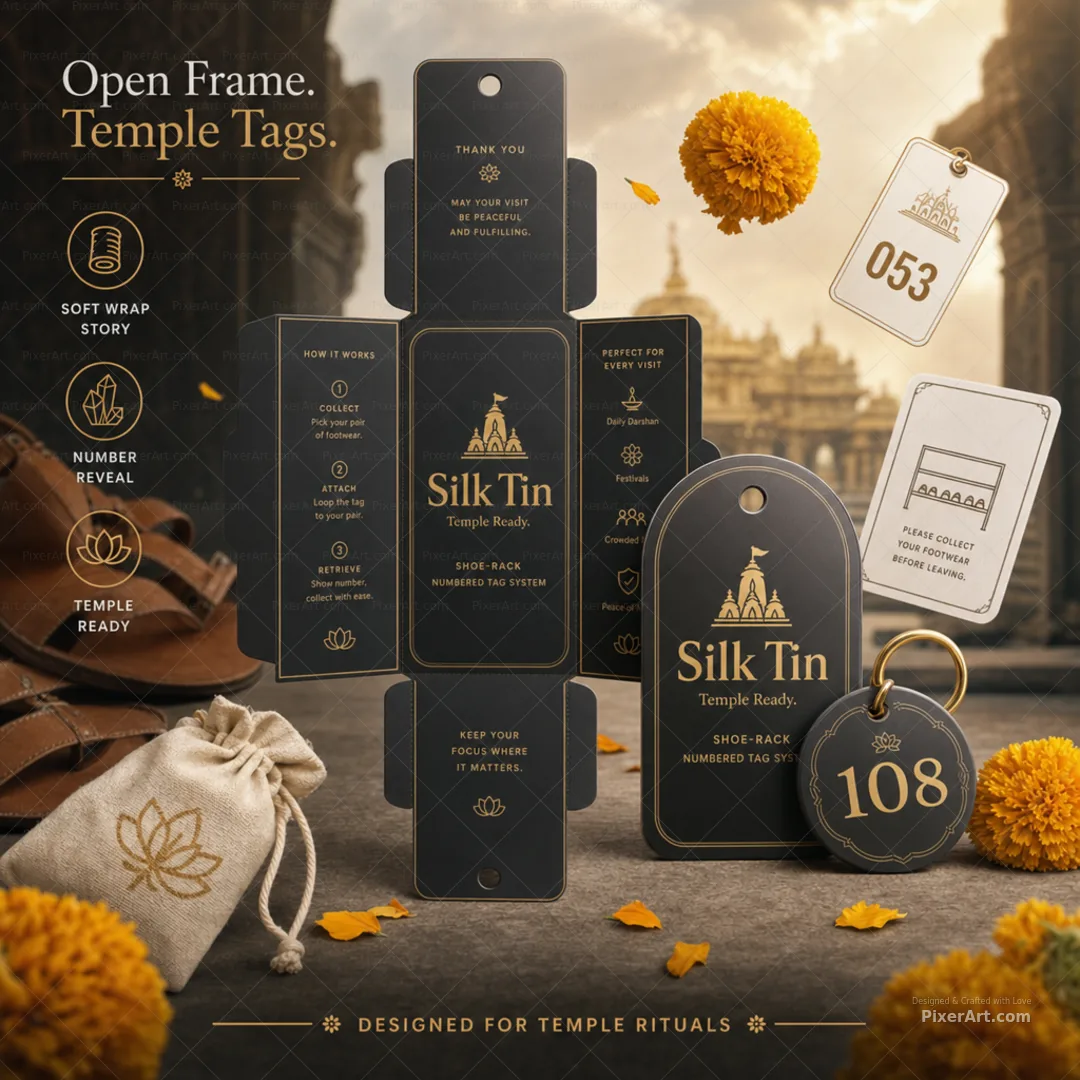 Silk Tin Temple Shoe-Rack Numbered Tag System