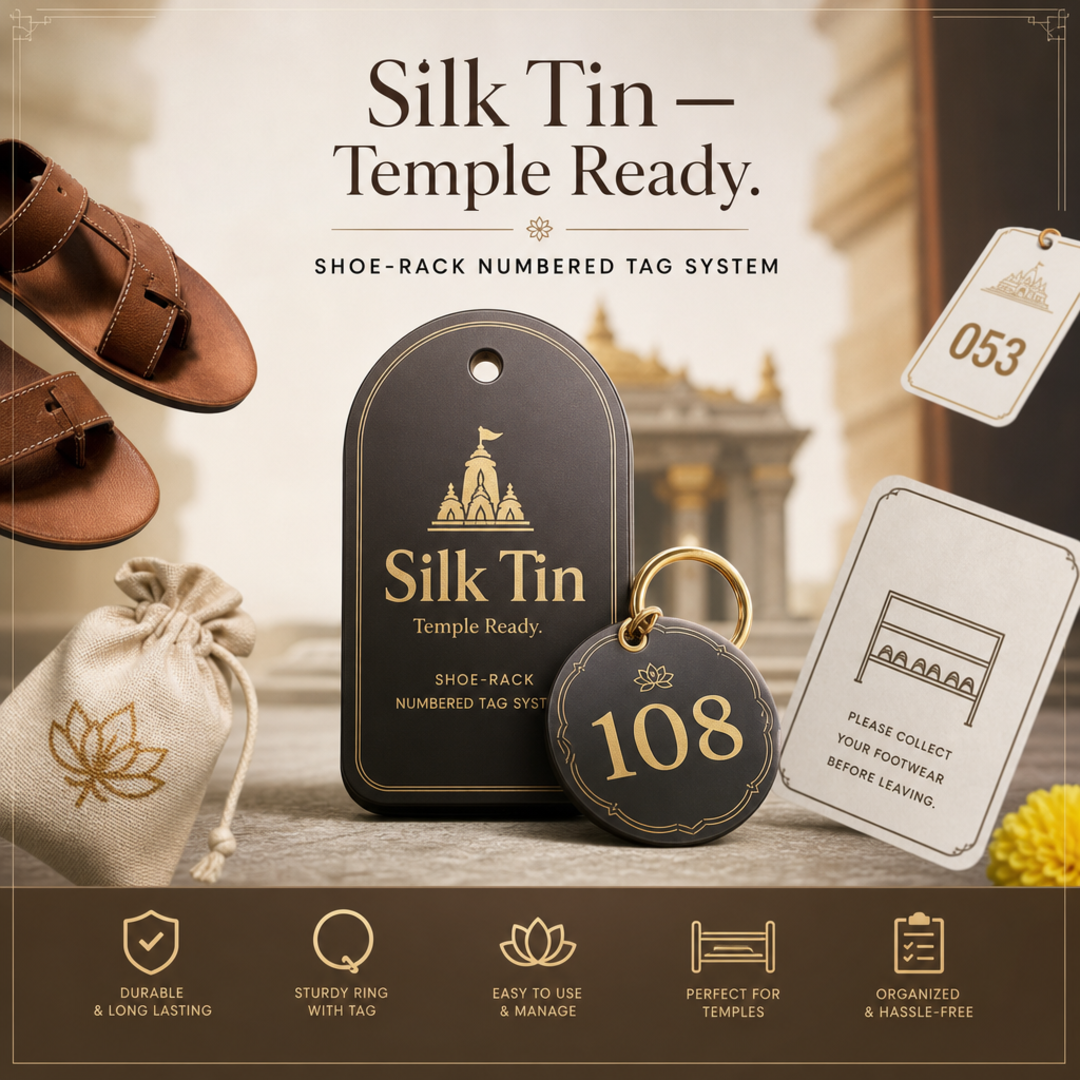 Silk Tin Temple Shoe-Rack Numbered Tag System