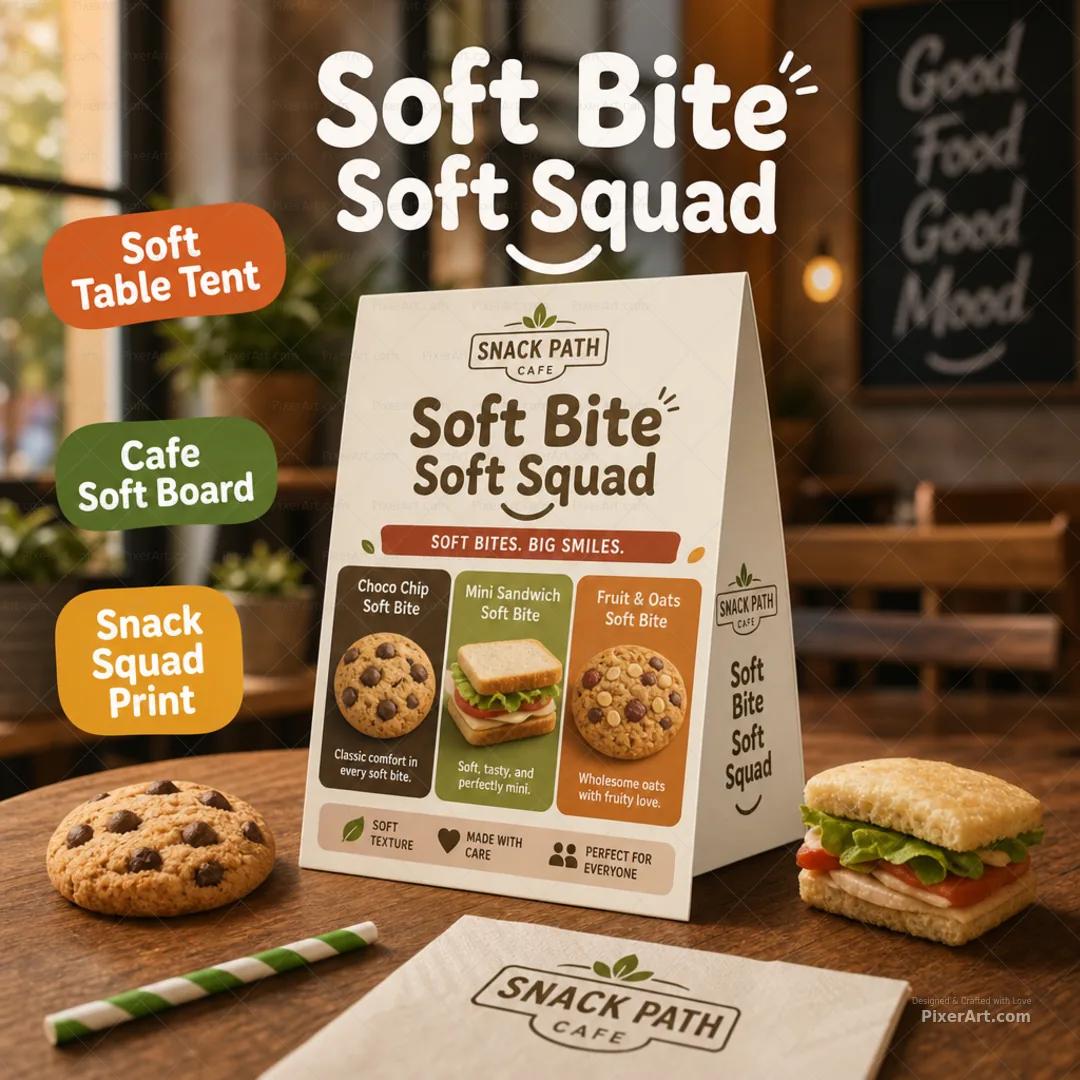 Snack Path Cafe Table Tent