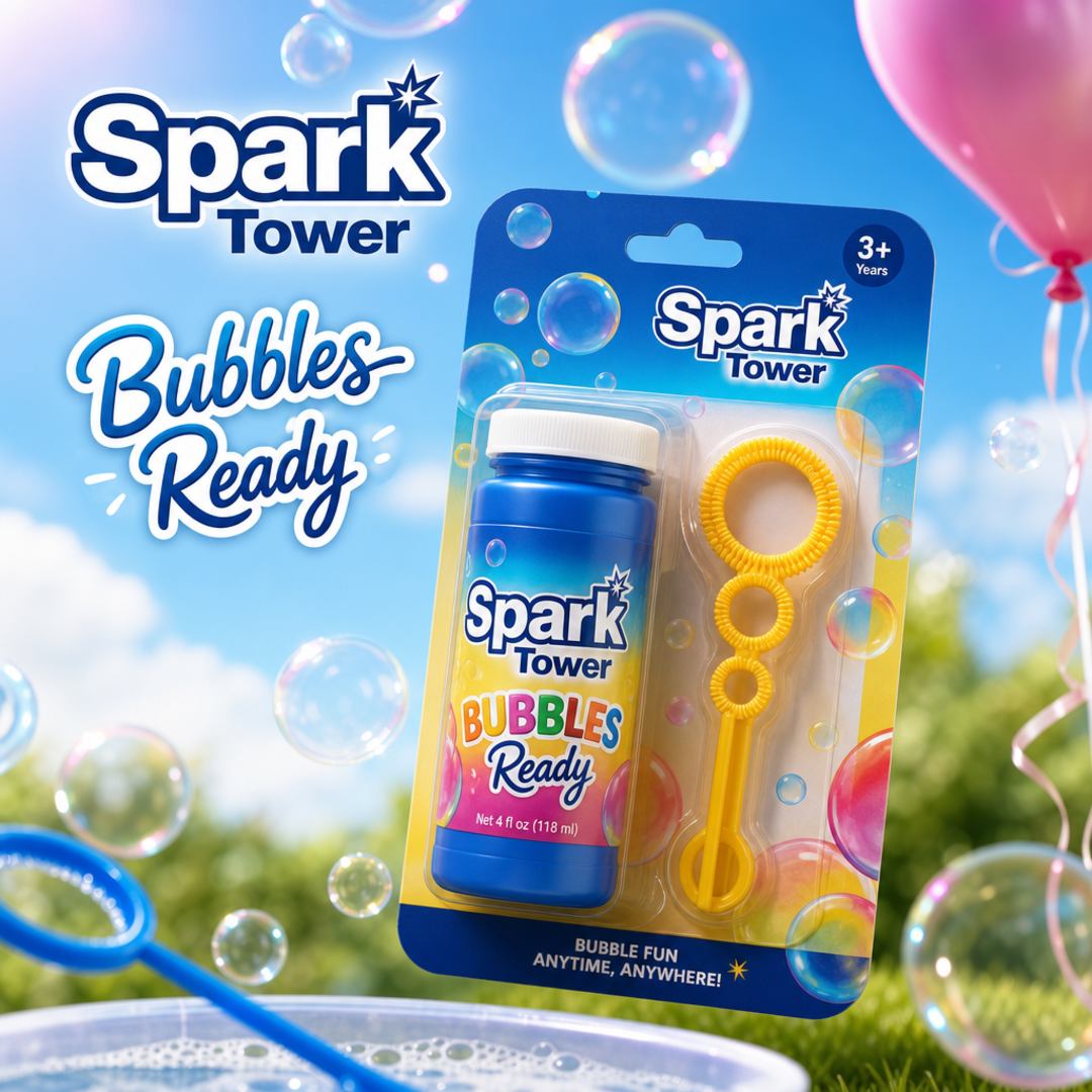 Spark Tower Bubbles Bottle Hangtag Pack
