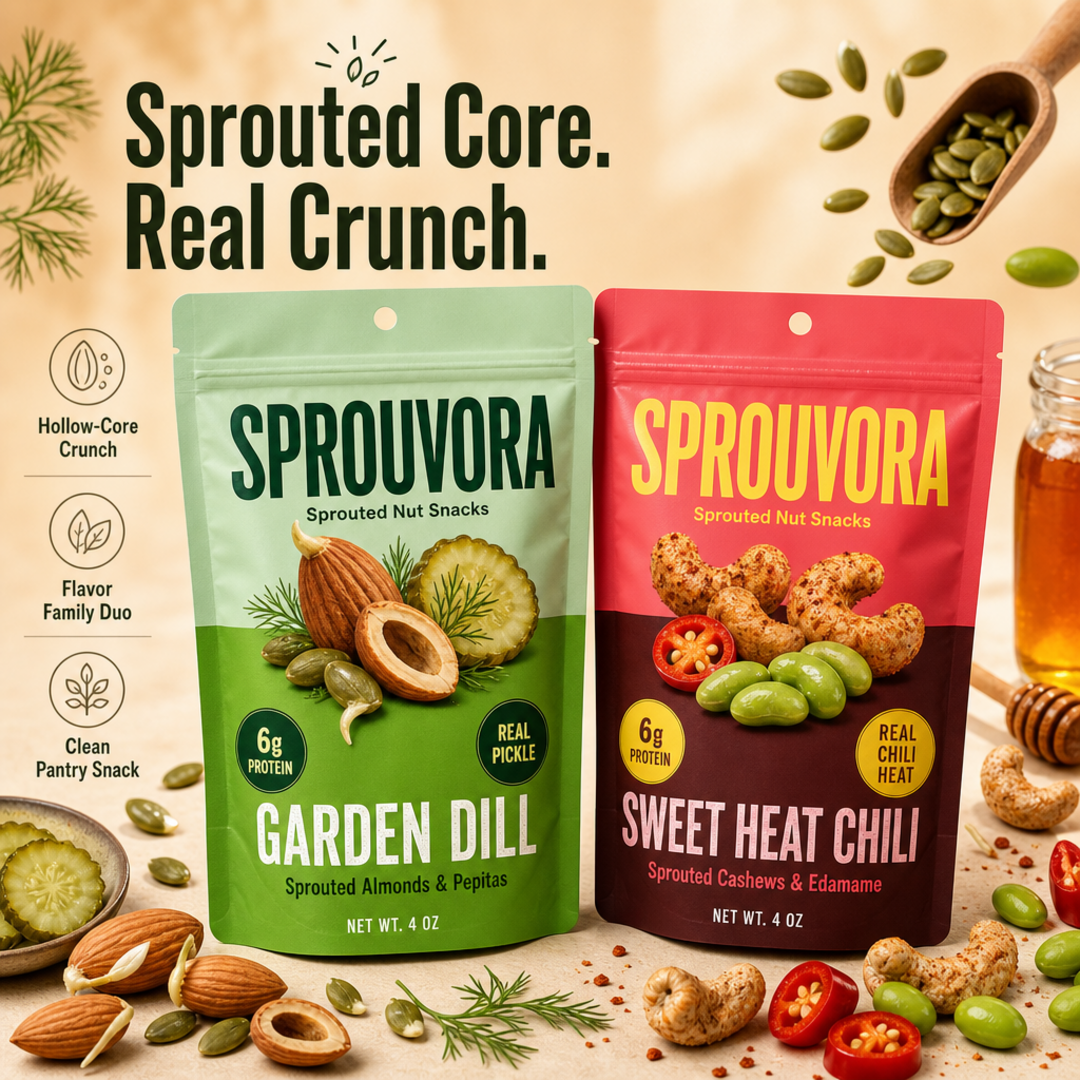 Sprouvora Sprouted Nut Snack Pouches