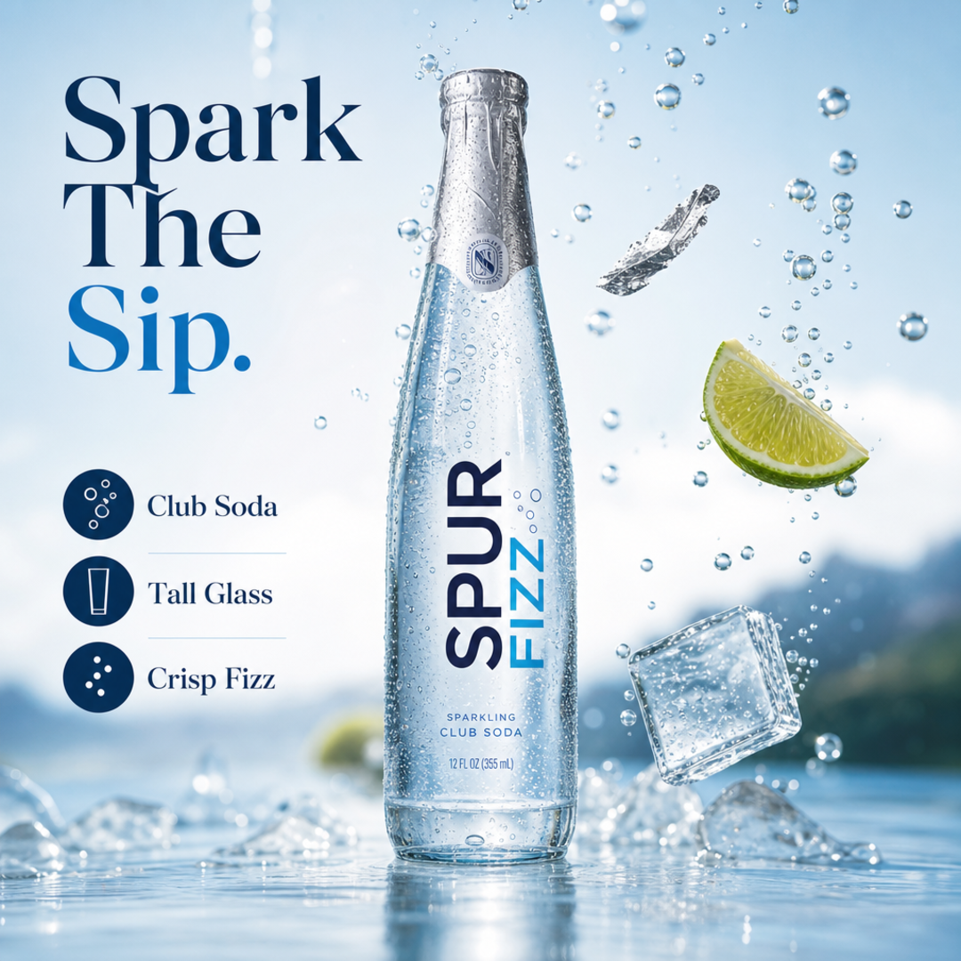Spur Fizz Soda Water Tall Glass