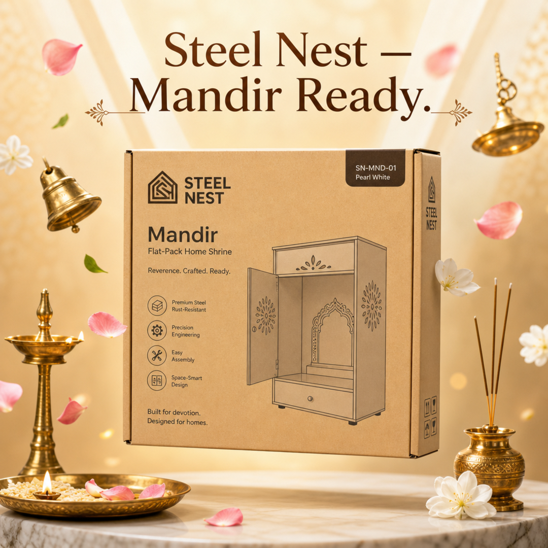 Steel Nest Mandir Home Shrine Flat-Pack Carton