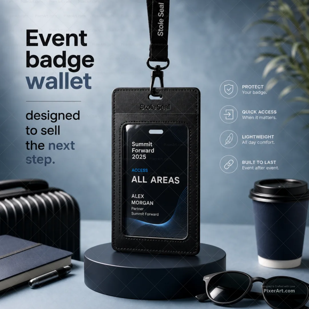 Stole Seal Event badge wallet